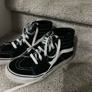 Vans Off the Wall Black/wht hi-top sneakers Sz 7